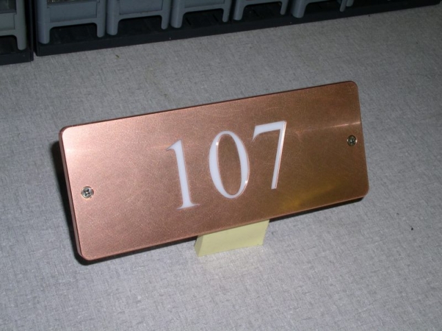 machined copper illuminated address sign